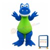 Cartoon Blue & Green Dinosaur Mascot Costume