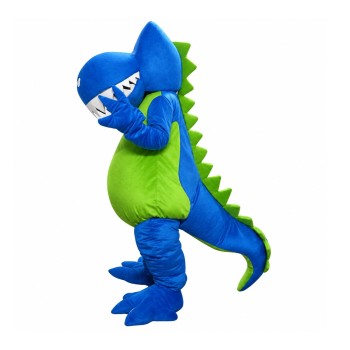 Cartoon Blue & Green Dinosaur Mascot Costume