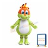 New Design Smart Light Green & Orange Baby Dinosaur Mascot Costume