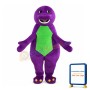 Cute Cartoon Purple & Green Dinosaur Mascot Costume