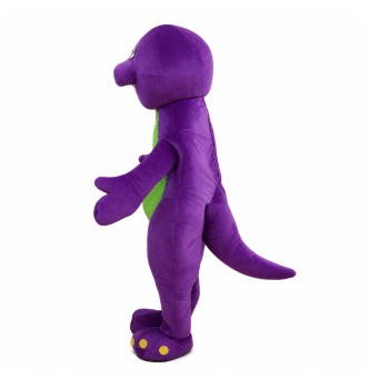 Cute Cartoon Purple & Green Dinosaur Mascot Costume