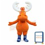 Cartoon Orange Moose Mascot Costume
