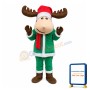 Unisex Christmas Elk With Green Suit Mascot Costume