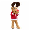 Fancy Elk With Red Top Mascot Costume For Christmas Party