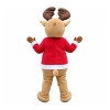 Fancy Elk With Red Top Mascot Costume For Christmas Party
