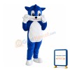 Cartoon Blue & White Cat Mascot Costume