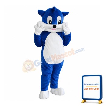 Cartoon Blue & White Cat Mascot Costume