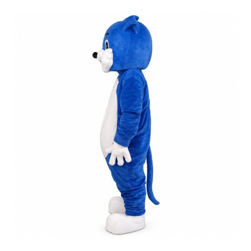 Cartoon Blue & White Cat Mascot Costume