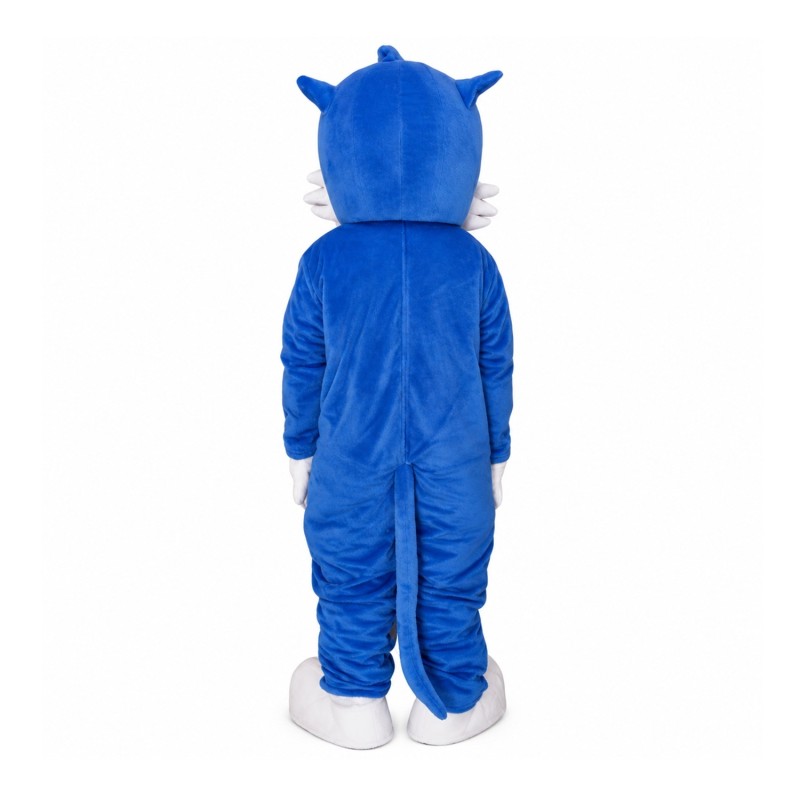 Cartoon Blue & White Cat Mascot Costume