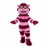 Funny Smiling Purple & Pink Striped Cat Mascot Costume