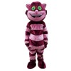 Funny Smiling Purple & Pink Striped Cat Mascot Costume