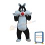 Cute Furry Black Cat Mascot Costume