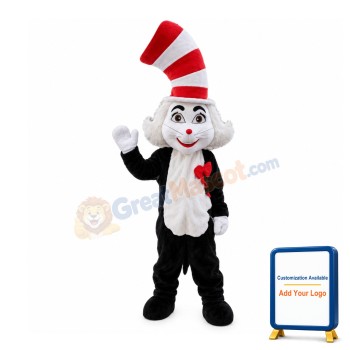 New Version Funny Cat With Tall Hat Mascot Costume