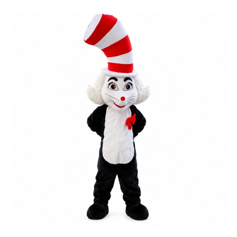 New Version Funny Cat With Tall Hat Mascot Costume