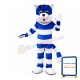 Interesting Blue & White Striped Cat Mascot Costume