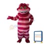 Plush Big Mouth Pink Striped Cat Mascot Costume