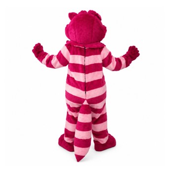 Plush Big Mouth Pink Striped Cat Mascot Costume