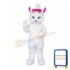 Shy White Cat Mascot Costume