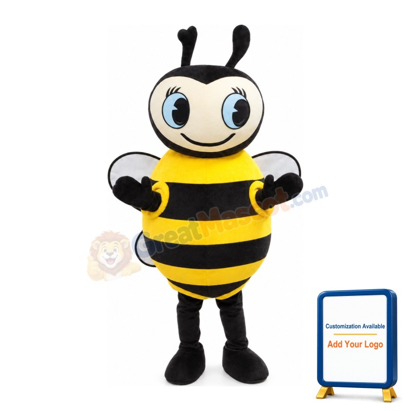 Hard-working Big Eyes Bee Mascot Costume