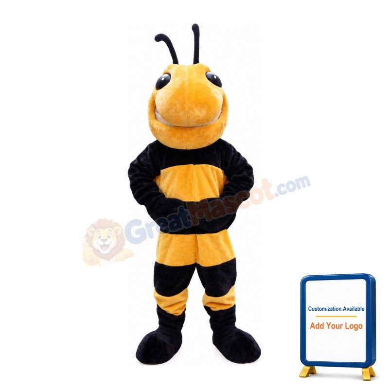 Fancy Tall Plush Bee Mascot Costume