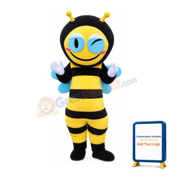 Professional Fancy Smiling Bee Mascot Costume