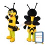 Adult Size Bee With Fierce Face Mascot Costume