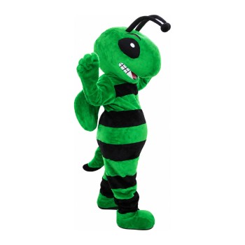 Strong Cartoon Green Bee Mascot Costume