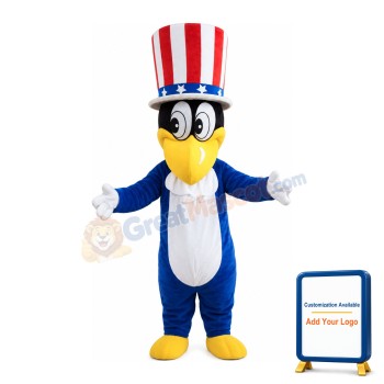 New Funny Blue & White Bird Mascot Costume