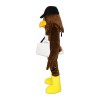 Plush Brown Bird With Shoes And Bag Mascot Costume