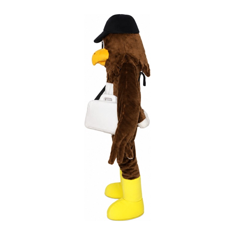 Plush Brown Bird With Shoes And Bag Mascot Costume
