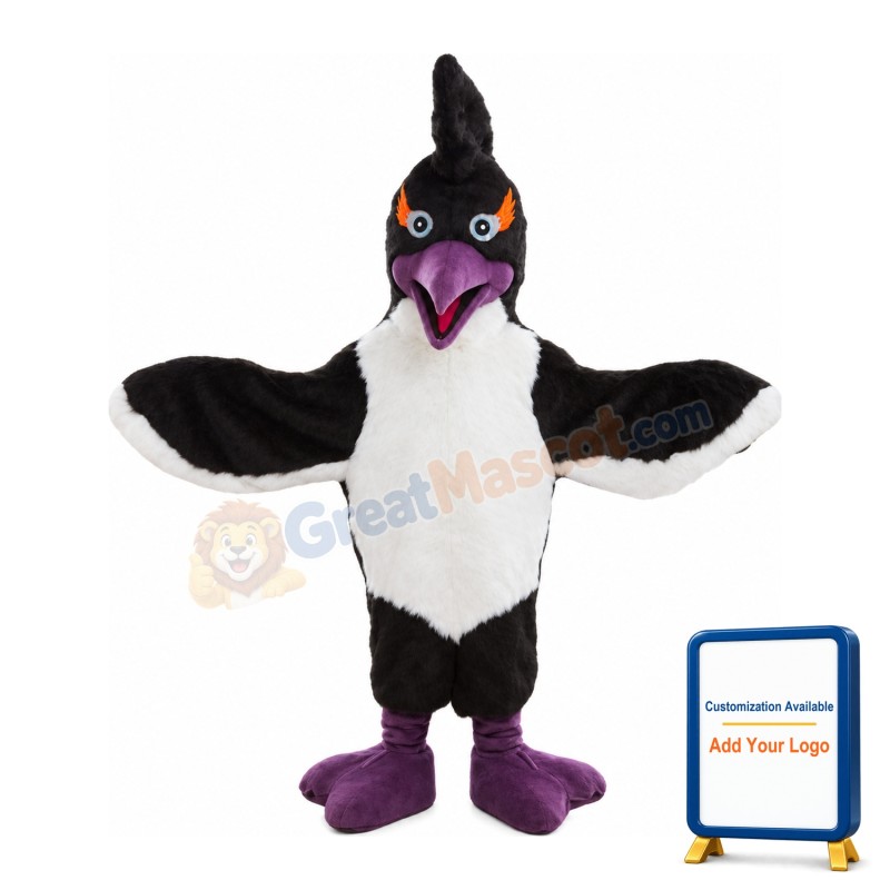 Birthday Party Cartoon Black & White Bird Mascot Costume
