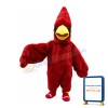 Long Wool Pointed Red Bird Mascot Costume