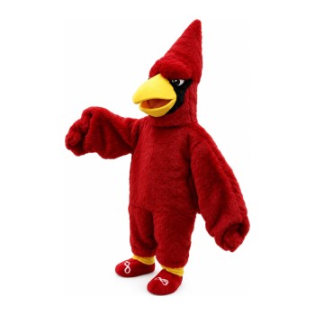 Long Wool Pointed Red Bird Mascot Costume