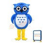 Cartoon Blue Owl Mascot Costume