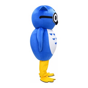 Cartoon Blue Owl Mascot Costume