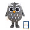 Cute Cartoon Grey Owl Mascot Costume
