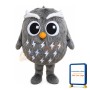 Cute Cartoon Grey Owl Mascot Costume