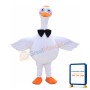 Cute White Goose With Tie Mascot Costume