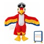 Red & White Bird With Skull Cap Mascot Costume