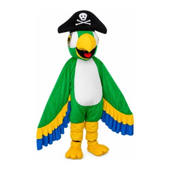Red & White Bird With Skull Cap Mascot Costume