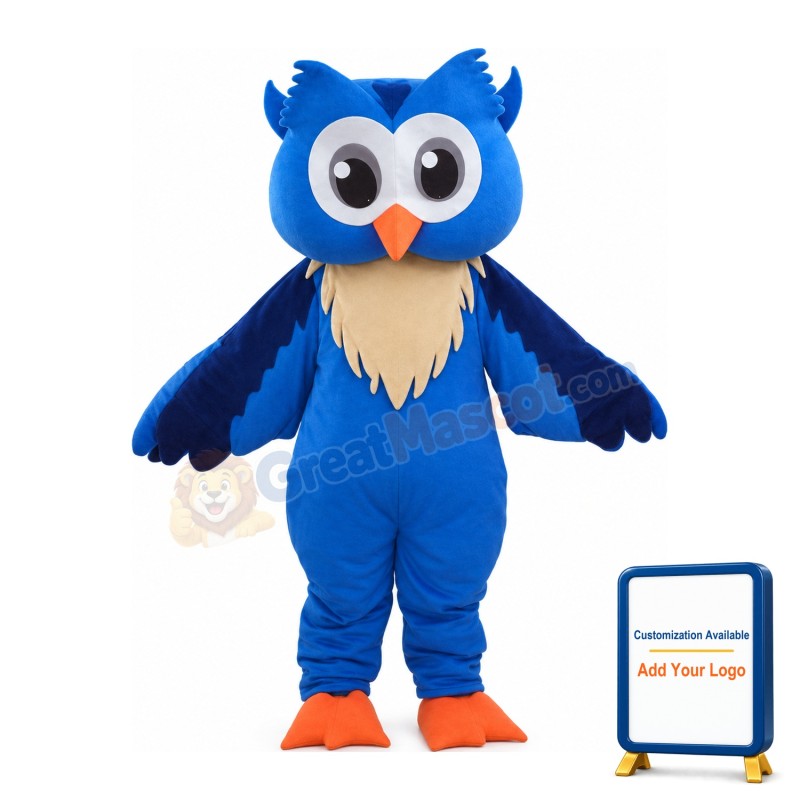 Lovely Cartoon Blue Owl Mascot Costume