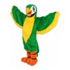 Long Fur Green & Yellow Bird Mascot Costume