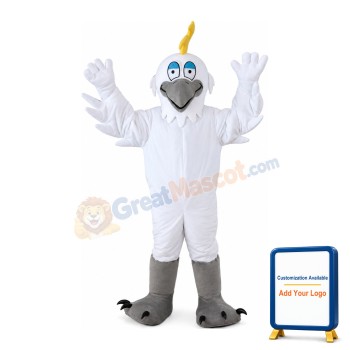 Unisex Funny White Bird Mascot Costume
