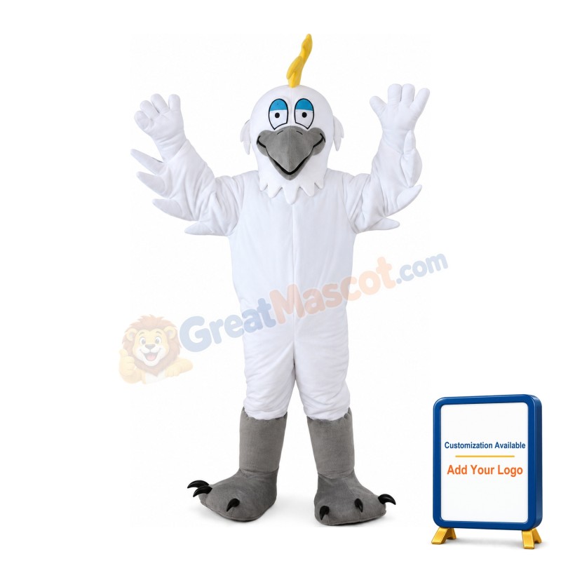 Unisex Funny White Bird Mascot Costume