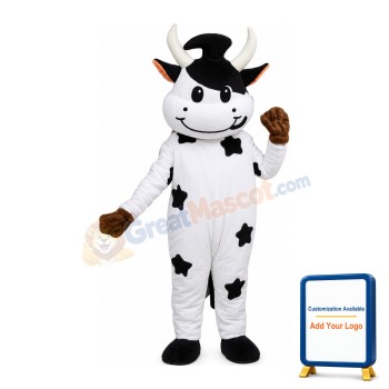 New Kind Cute Cow With Stars Mascot Costume