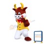Lively Brown & White Bull With Yellow Shirt Mascot Costume