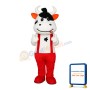 New Style Naughty Cow With Overalls Mascot Costume