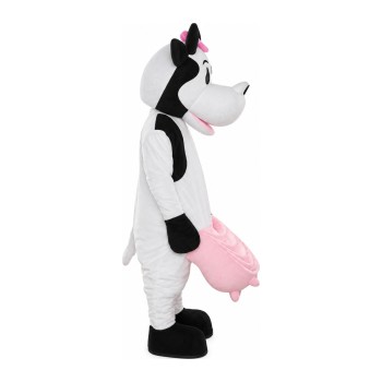 For Carnival Beautiful Cow With Pink Bow Mascot Costume