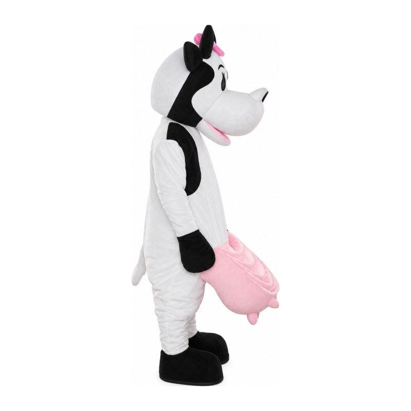 For Carnival Beautiful Cow With Pink Bow Mascot Costume