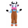 Cartoon Cow Brothers With Rompers Mascot Costume